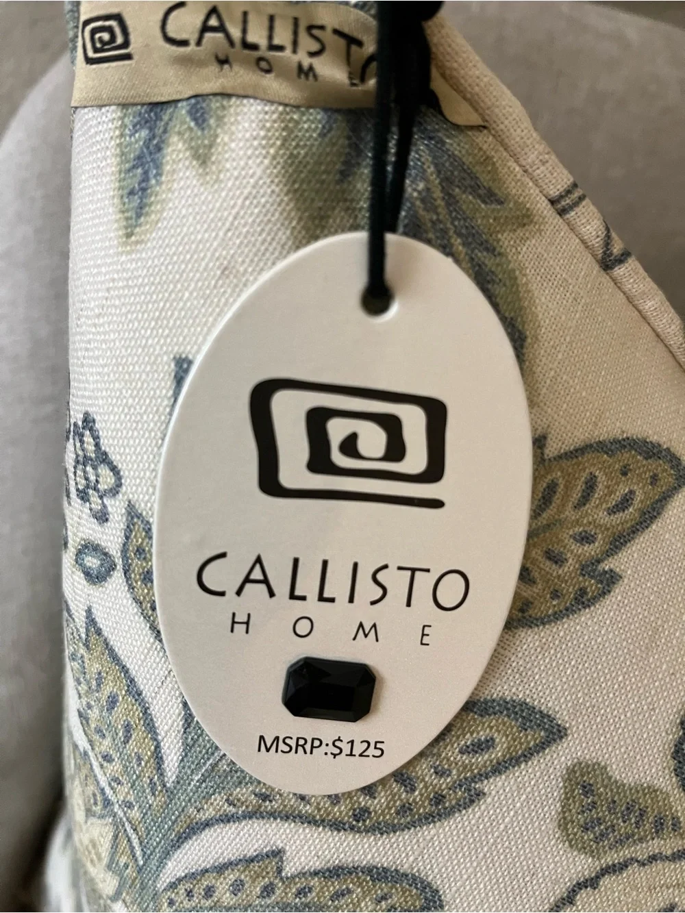 1-NWT CALLISTO HOME  GREEN JACOBEANS FLORAL DESIGN DECORATIVE PILLOW(T00871F11)